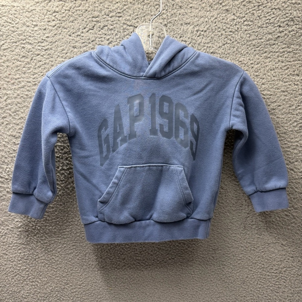 GAP Hoodie Toddler Boy‎ Size 3T Blue GAP 1969 Graphic Logo Pullover Hoodie